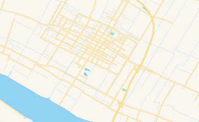 Printable street map of Qidong, China