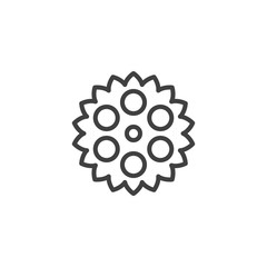 Cog gear line icon. Cogwheel linear style sign for mobile concept and web design. Gear wheel outline vector icon. Symbol, logo illustration. Vector graphics