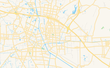 Fototapeta na wymiar Printable street map of Danyang, China