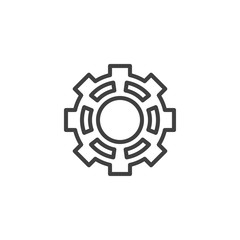 Cog gear line icon. Cogwheel linear style sign for mobile concept and web design. Gear wheel outline vector icon. Symbol, logo illustration. Vector graphics