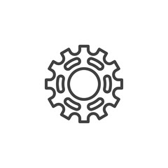 Cog gear line icon. Cogwheel linear style sign for mobile concept and web design. Gear wheel outline vector icon. Symbol, logo illustration. Vector graphics