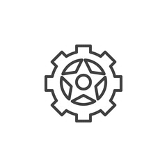 Cog gear line icon. Cogwheel linear style sign for mobile concept and web design. Gear wheel outline vector icon. Symbol, logo illustration. Vector graphics