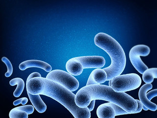 Bacteria cells background. 3d render..