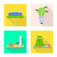 Vector design of technology and organic icon. Collection of technology and alternative stock symbol for web.