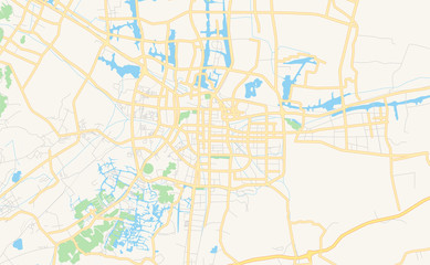Printable street map of Shaoxing, China