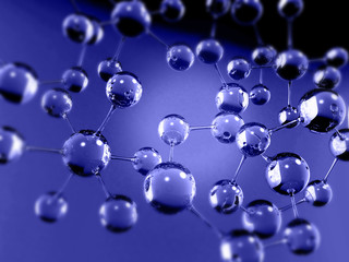 Molecules background. 3d render..