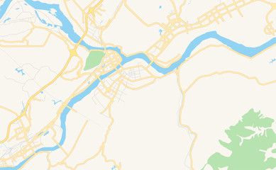 Printable street map of Yibin, China