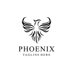 Phoenix bird abstract luxury Logo Vector template illustration