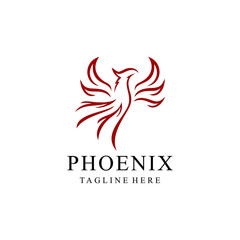 Phoenix bird abstract luxury Logo Vector template illustration