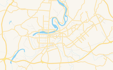 Printable street map of Shaoyang, China