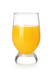 Glass of fresh juice isolated on white
