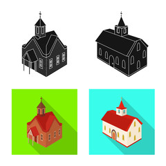 Fototapeta premium Vector design of temple and historic icon. Set of temple and faith vector icon for stock.