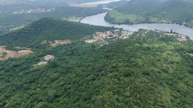 Landscape of town Akosombo Ghana