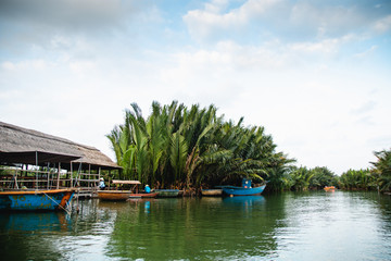Fototapeta na wymiar A peaceful landscape of the coconut village close to Hoi An in Vietnam