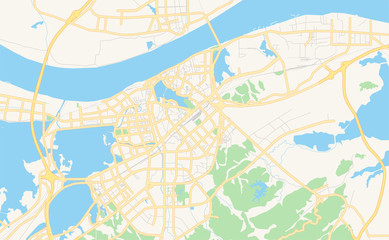 Printable street map of Jiujiang, China