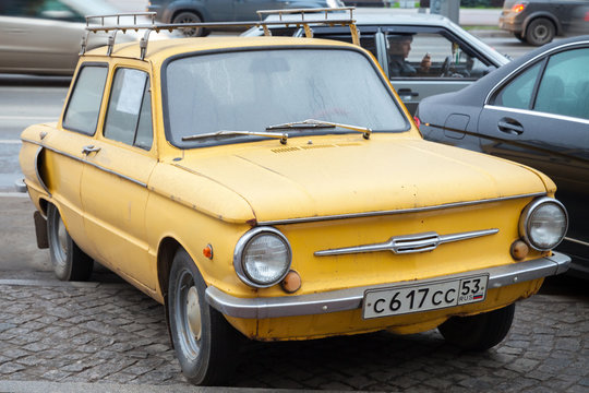 Yellow soviet Zaz 968 car