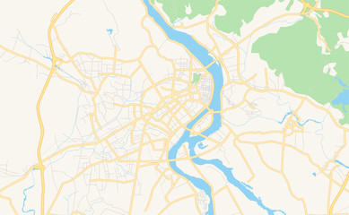 Printable street map of Chaozhou, China