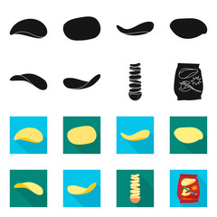 Vector design of roast and potato icon. Collection of roast and ingredient vector icon for stock.