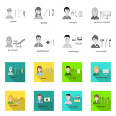 Isolated object of hospital and healthcare symbol. Collection of hospital and clinic stock symbol for web.