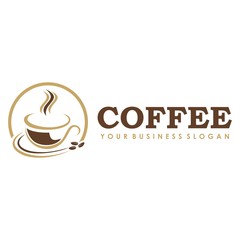 coffee logo design vector template isolated on white background