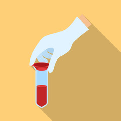 Vector illustration of blood and test sign. Web element of blood and tube vector icon for stock.