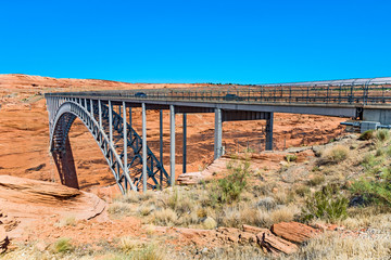 Navajo bridge spans the river colorado near Lees Ferry in Arizona,