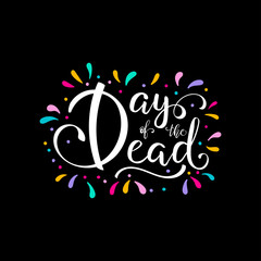 Day of the Dead lettering vector illustration.