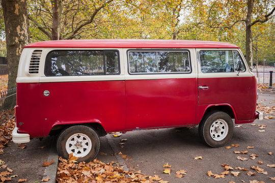 Type 2 Or T2 Red Van, Side View