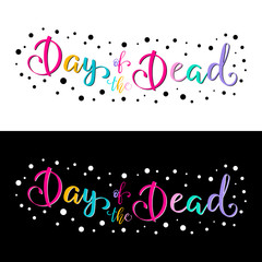 Day of the Dead lettering vector illustration.