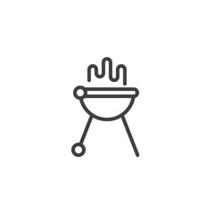 Barbecue grill line icon. linear style sign for mobile concept and web design. BBQ grill outline vector icon. Symbol, logo illustration. Vector graphics
