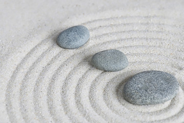 Fototapeta na wymiar Zen Style Still Life With Pebble And Sand