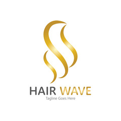 Obraz premium Hair wave logo vector icon illustration design