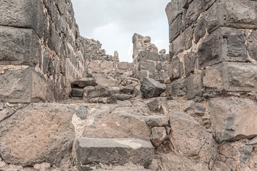 Fototapeta na wymiar the ruins of an ancient crusader fortress