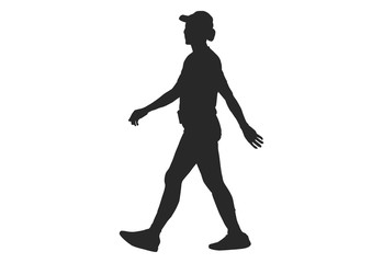 Fototapeta na wymiar silhouette woman and man run exercise for Health At area Stadium Outdoors.