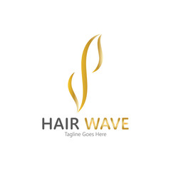 Hair wave  logo vector icon illustration design