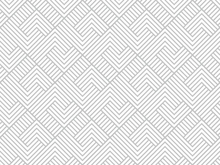 Abstract geometric pattern with stripes, lines. Seamless vector background. White and grey ornament. Simple lattice graphic design.
