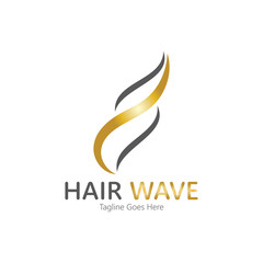 Fototapeta premium Hair wave logo vector icon illustration design
