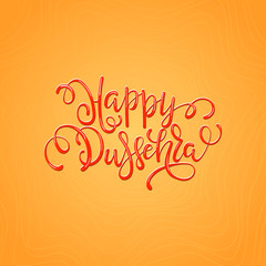 Happy Dussehra lettering.  Dussehra Calligraphy Poster Design.