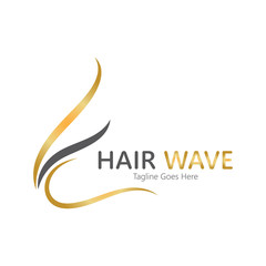 Fototapeta na wymiar Hair wave logo vector icon illustration design