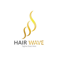 Hair wave  logo vector icon illustration design