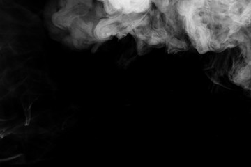 White smoke on a black background