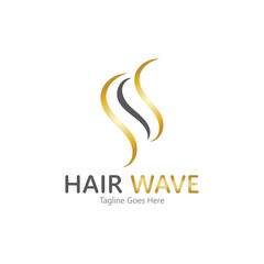 Hair wave  logo vector icon illustration design