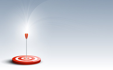 Target with arrow. Targets hit in the center by an arrow with abstract background. Concept target of business and marketing. Vector illustration