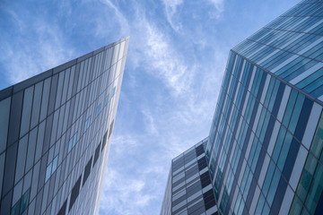 Plakat Urban view at modern buildings