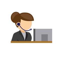 call support woman flat icon