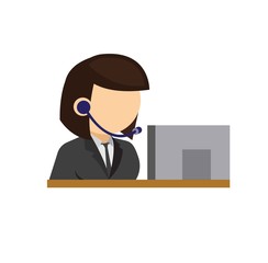 woman, secretary, receptionist, call center icon