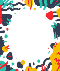 Abstract shape template in terrazzo trendy style. Creative design for brochure, book cover, social media, marketing, banner and flyer. Geometric minimal concept. Vector