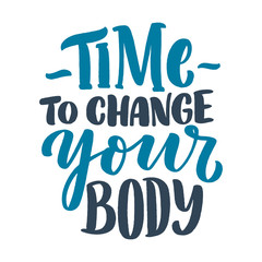 Abstract lettering about sport and fitness for poster or print design. Healthy lifestyle. Modern calligraphy for business success concept. Handwritten letters. Typography funny quote. Vector