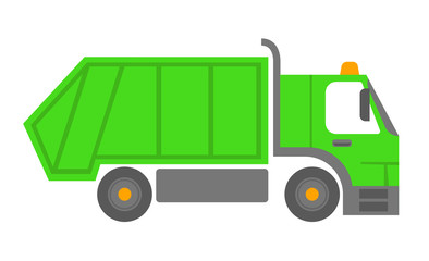 A color vector image of a garbage truck isolated 