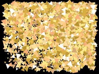 Golden confetti on black background.